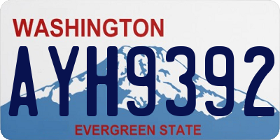 WA license plate AYH9392
