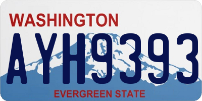 WA license plate AYH9393
