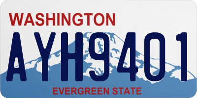 WA license plate AYH9401