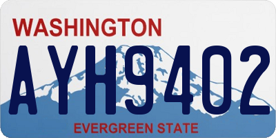 WA license plate AYH9402