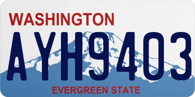 WA license plate AYH9403