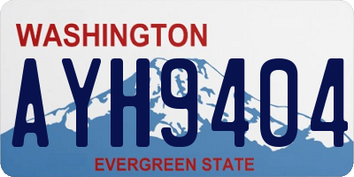 WA license plate AYH9404