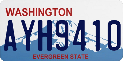 WA license plate AYH9410