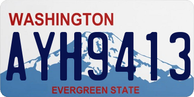 WA license plate AYH9413