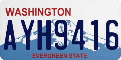 WA license plate AYH9416