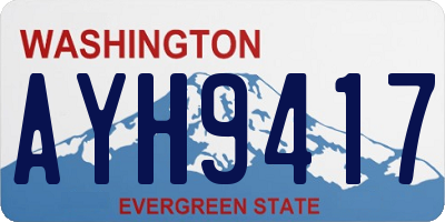 WA license plate AYH9417