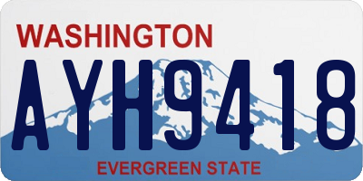 WA license plate AYH9418
