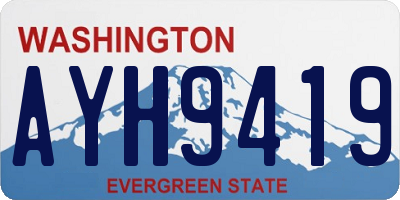 WA license plate AYH9419