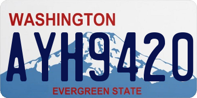 WA license plate AYH9420