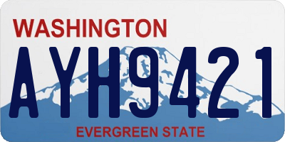 WA license plate AYH9421