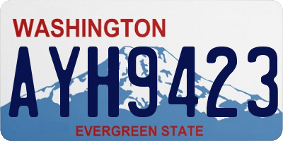 WA license plate AYH9423