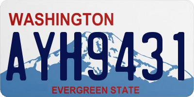 WA license plate AYH9431
