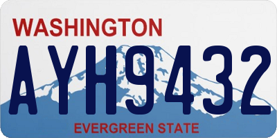 WA license plate AYH9432