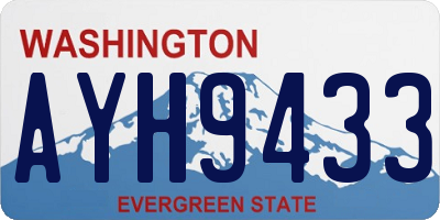 WA license plate AYH9433