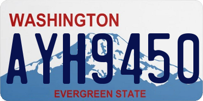 WA license plate AYH9450