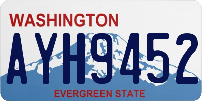 WA license plate AYH9452