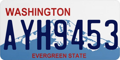 WA license plate AYH9453