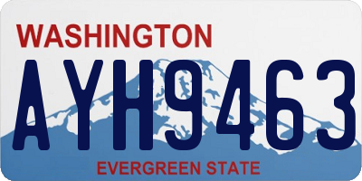 WA license plate AYH9463