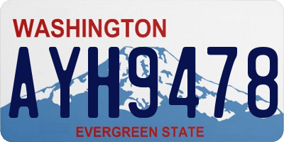 WA license plate AYH9478