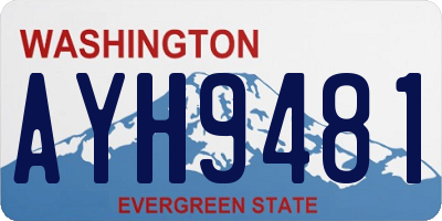 WA license plate AYH9481