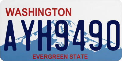WA license plate AYH9490