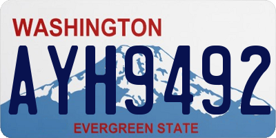 WA license plate AYH9492