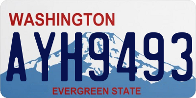 WA license plate AYH9493