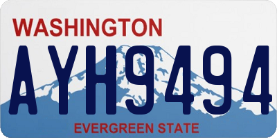 WA license plate AYH9494