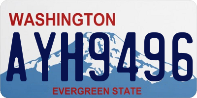 WA license plate AYH9496
