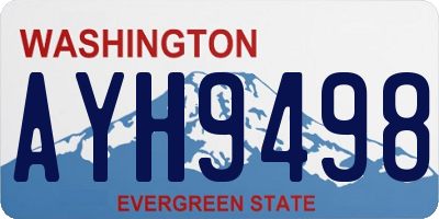 WA license plate AYH9498