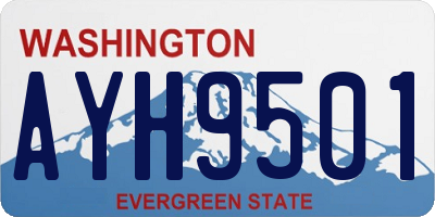 WA license plate AYH9501