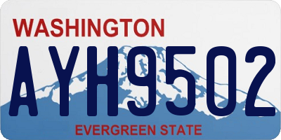 WA license plate AYH9502