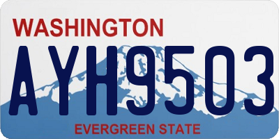 WA license plate AYH9503