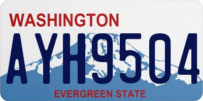 WA license plate AYH9504