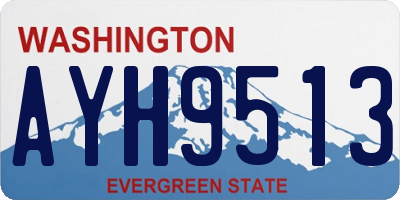WA license plate AYH9513