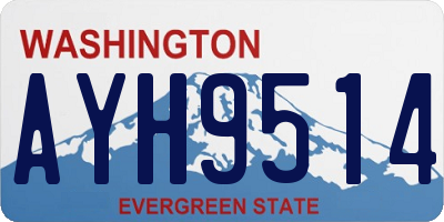 WA license plate AYH9514