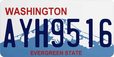 WA license plate AYH9516