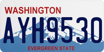 WA license plate AYH9530