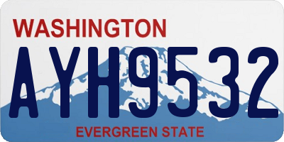 WA license plate AYH9532
