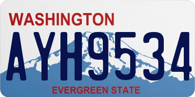 WA license plate AYH9534
