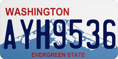 WA license plate AYH9536