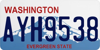 WA license plate AYH9538