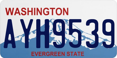 WA license plate AYH9539