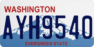 WA license plate AYH9540