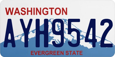 WA license plate AYH9542