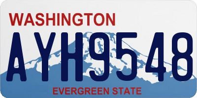 WA license plate AYH9548