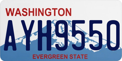 WA license plate AYH9550