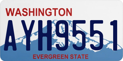 WA license plate AYH9551