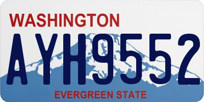 WA license plate AYH9552