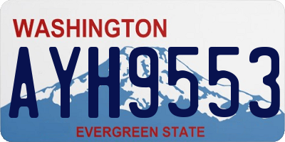 WA license plate AYH9553